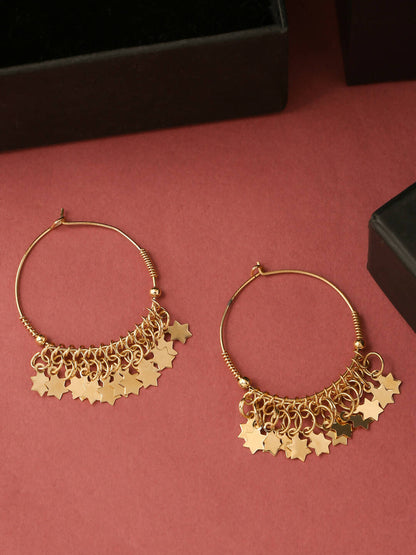 NVR Women Gold Plated Hoop Earrings - Distacart