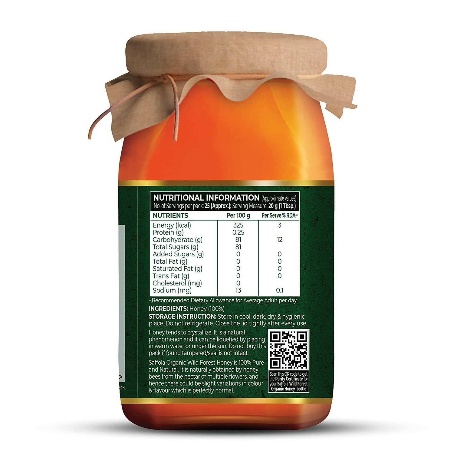 Saffola Organic Wild Forest Honey - Distacart