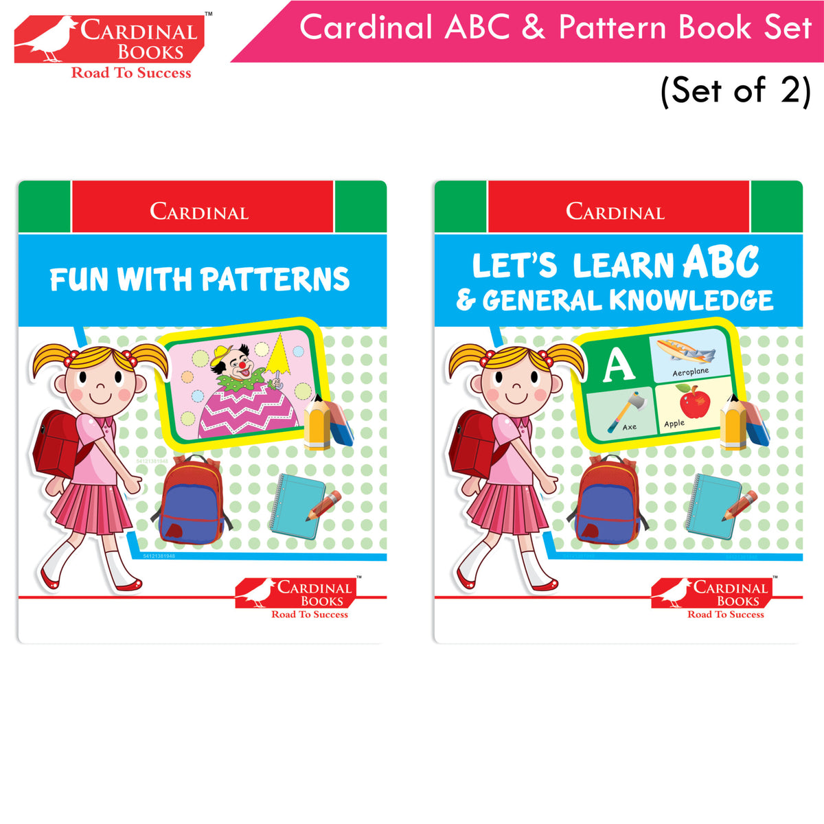 Cardinal ABC & Pattern Book Set (Set Of 2)| Alphabet Picture Book|General Knowledge Book|Pattern Writing Book| Combo Book for Kids| Ages 3-5 Years