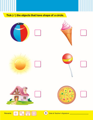 Cardinal Mathematics Primer A|Junior KG|Pattern & Shapes|Number 1-50|Fun Learning Maths Activity Book| Ages 3-6 Years - Distacart