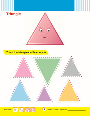 Cardinal Mathematics Primer A|Junior KG|Pattern & Shapes|Number 1-50|Fun Learning Maths Activity Book| Ages 3-6 Years - Distacart