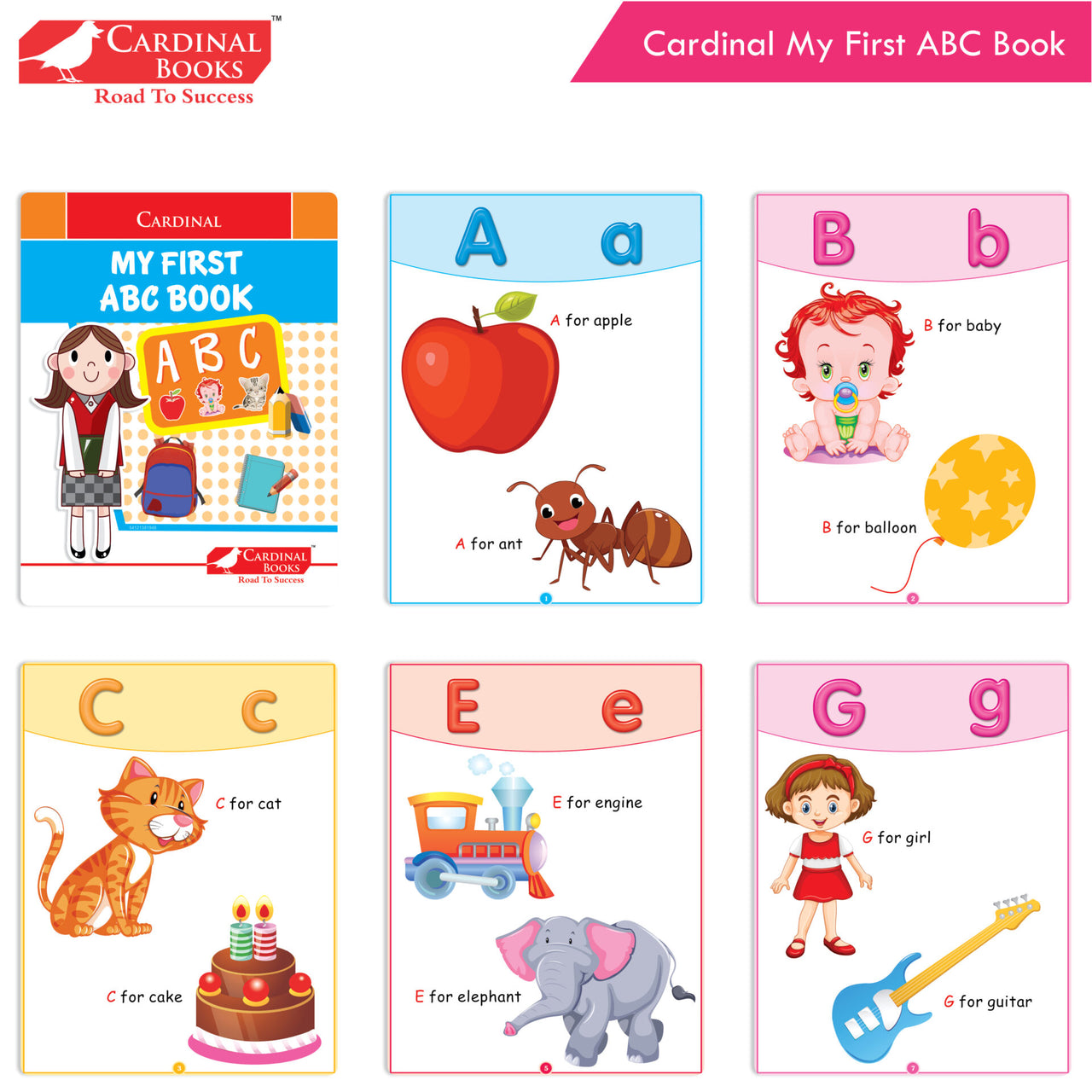 Cardinal My First Alphabet Books Set of 4| Alphabet Picture Book| My First ABC & Number Book| Picture Dictionary| Kindergarten Book| Ages 3-6 Years - Distacart