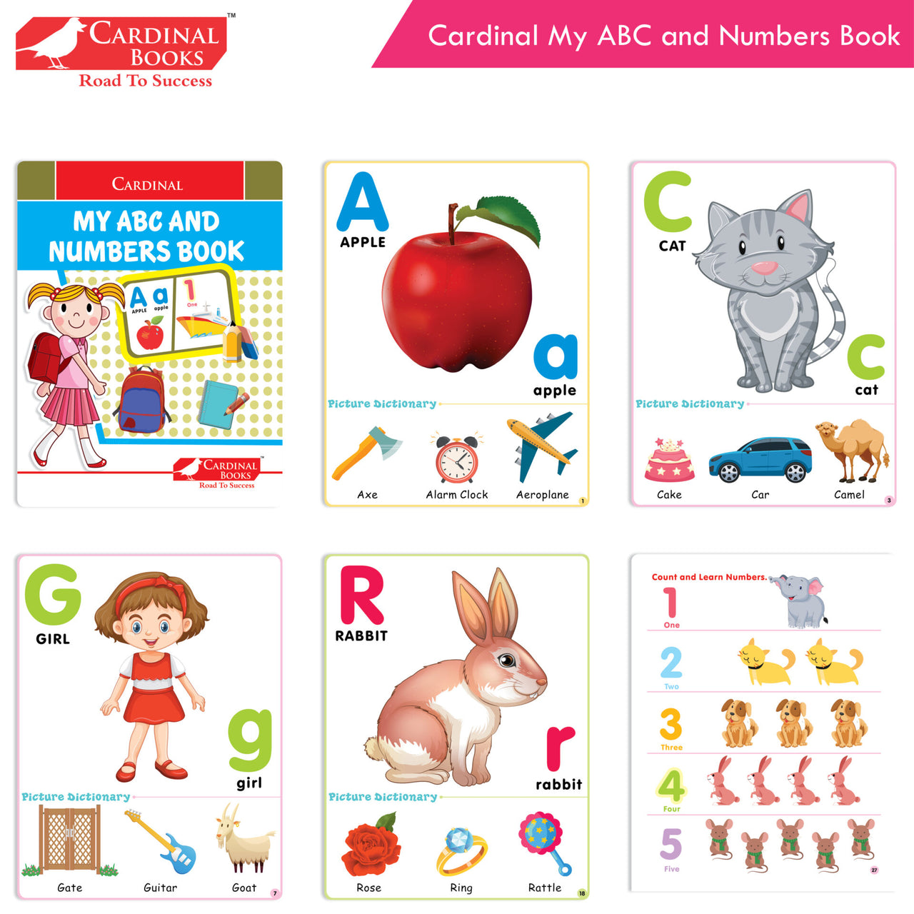 Cardinal My First Alphabet Books Set of 4| Alphabet Picture Book| My First ABC & Number Book| Picture Dictionary| Kindergarten Book| Ages 3-6 Years - Distacart