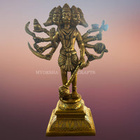 Thumbnail for Brass Punchamuki Hanuman Statue - Distacart