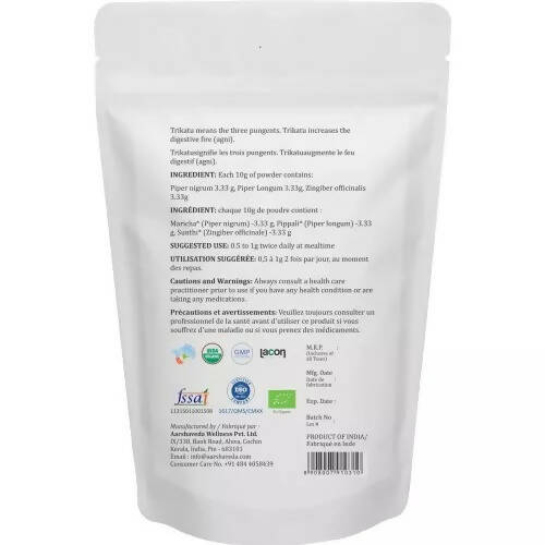 Aarshaveda Organic Trikatu Powder - Distacart