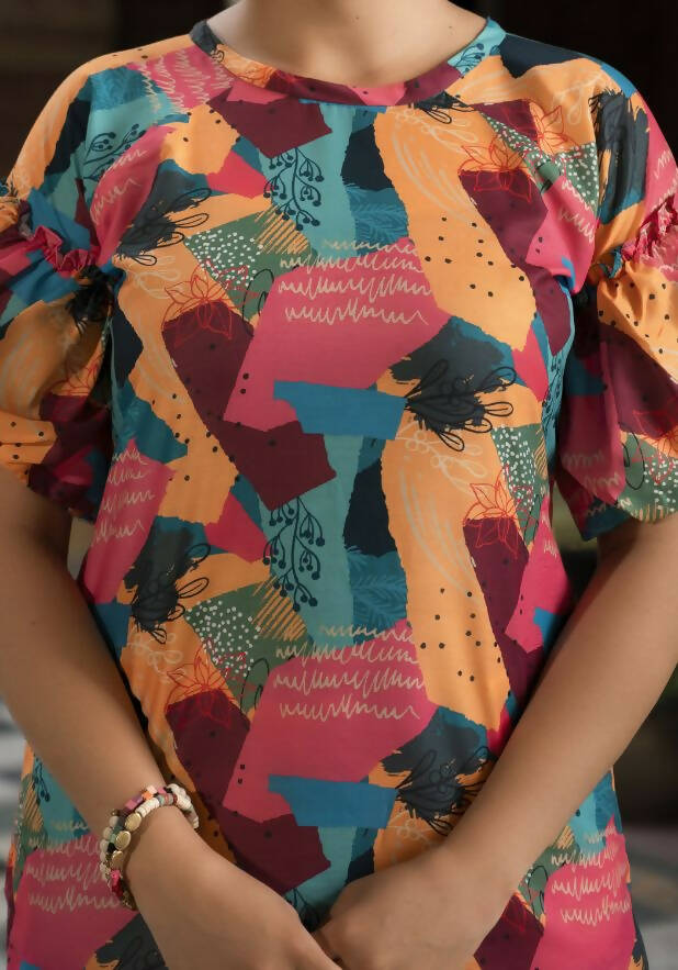 Women's Casual Fashionable Multi Muslin co-ord set - Rooh - Distacart