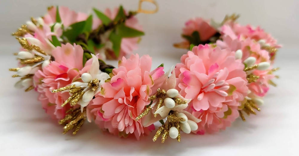 Peach Bridal Gajra Hair Accessories - Distacart