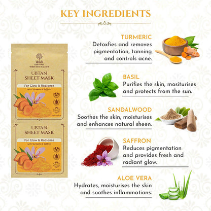 Khadi Essentials Ubtan Serum Sheet Mask - Distacart
