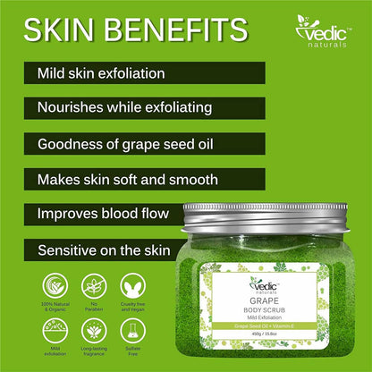 Vedic Naturals Grape Body Scrub - Distacart