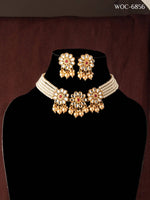 Thumbnail for Mominos Fashion Johar Kamal Women's Golden Beads Pearls Gold-Plated Jewellery Set