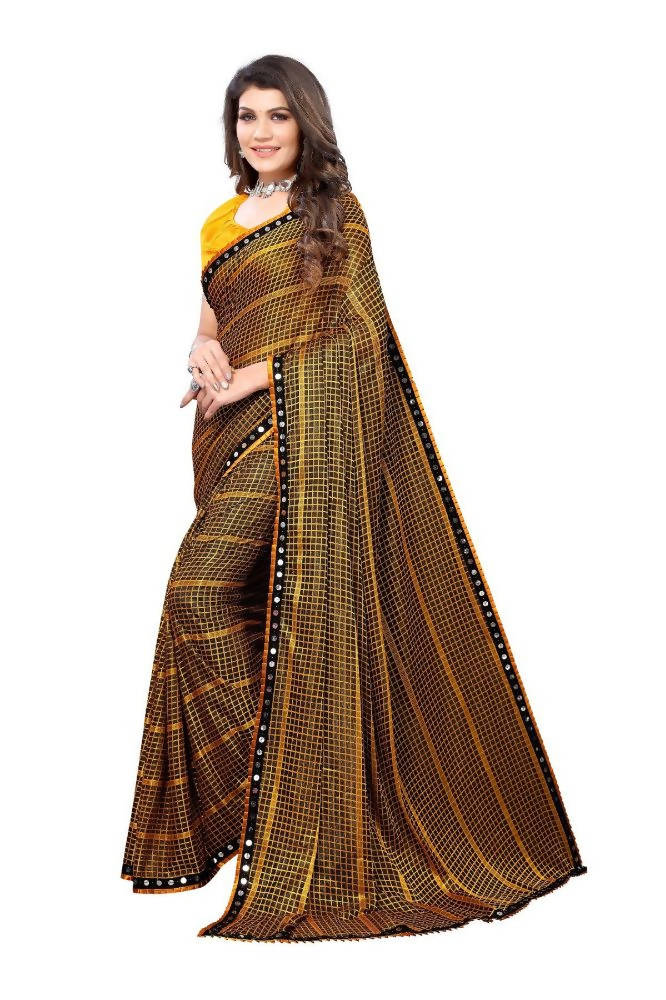 Vamika Yellow Lycra Knitted Saree