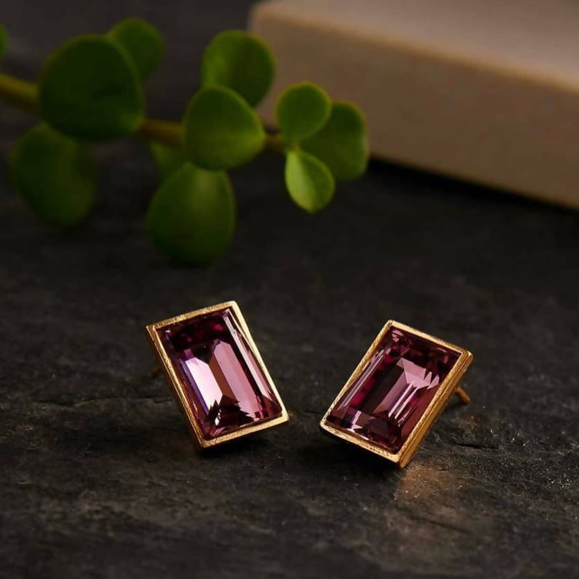 Bling Accessories Swarovski Amethyst Earrings - Distacart