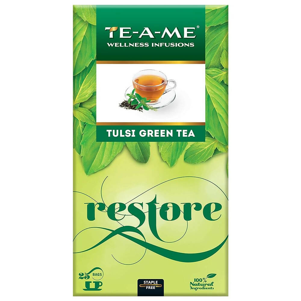 TE-A-ME Restore Tulsi Green Tea Bags - Distacart