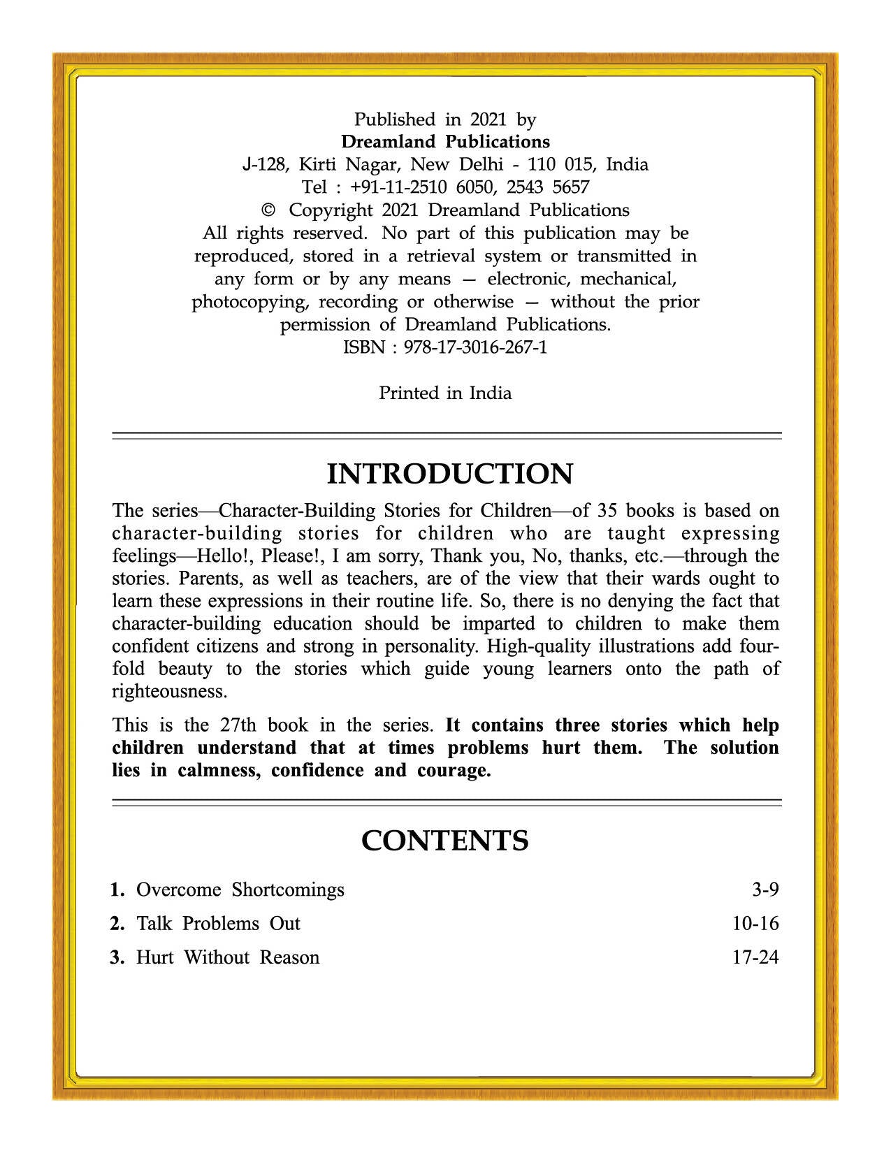 Dreamland Publications Character Building - Hurt: Children Story Books - Distacart