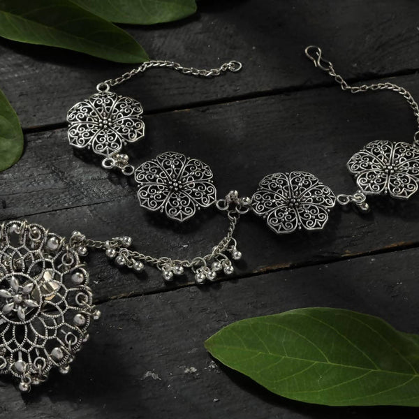 Mominos Fashion Oxidised Silver Plated Trendy Bracelet - Distacart