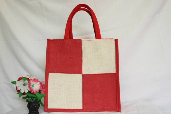 Jute Lunch Bag With Zip For Men and Women