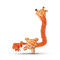 Thumbnail for BarkButler Garry The Giraffe Soft Squeaky Plush Dog Toy - Orange - Distacart
