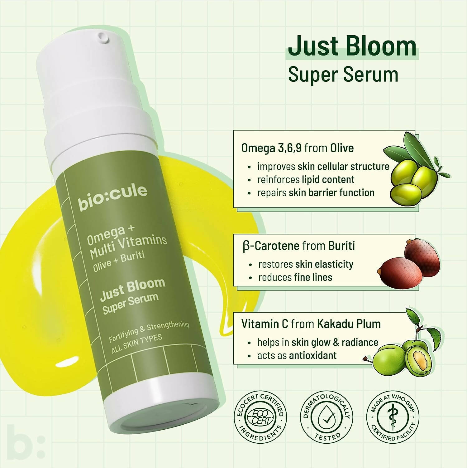 Biocule Just Bloom Super Fortifying Face Serum - Distacart