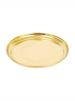Thumbnail for Spillbox Gold-Toned Brass Plain Thali Pooja Essential - Distacart
