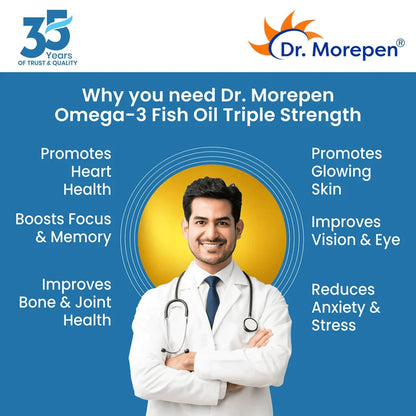 Dr. Morepen COD Liver Oil Softgels and Omega 3 Deep Sea Fish Oil Softgels Combo - Distacart