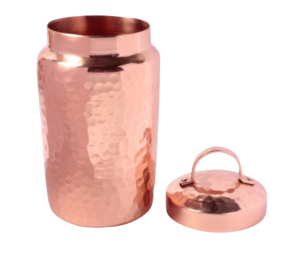 Hammered Copper Container with Lid