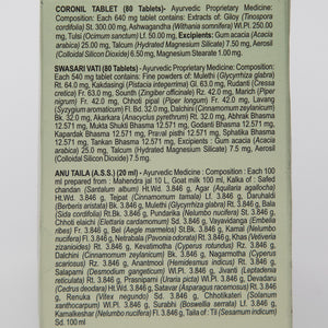 Patanjali Divya Coronil Kit - Coronil Tablet, Anu Taila, Swasari Vati Ingredients 