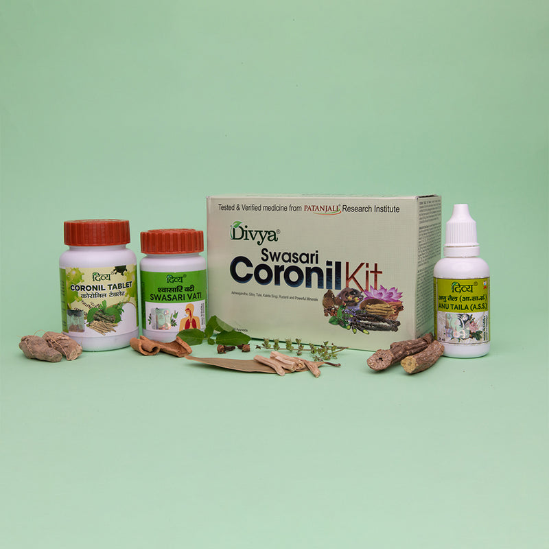 Patanjali Divya Coronil Kit - Coronil Tablet, Anu Taila, Swasari Vati 