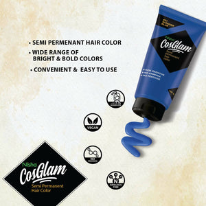 Nisha Cosglam Semi Permanent Hair Color 51 Wonder Blue - Distacart