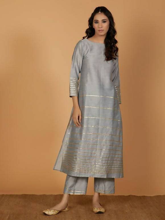 Silk Blend Fancy Kurta Palazo Set CH046K