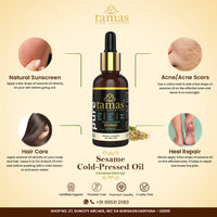 Thumbnail for Tamas Pure Ayurveda 100% Organic Sesame Cold Pressed Carrier Oil- USDA Certified Organic- 30ML - Distacart