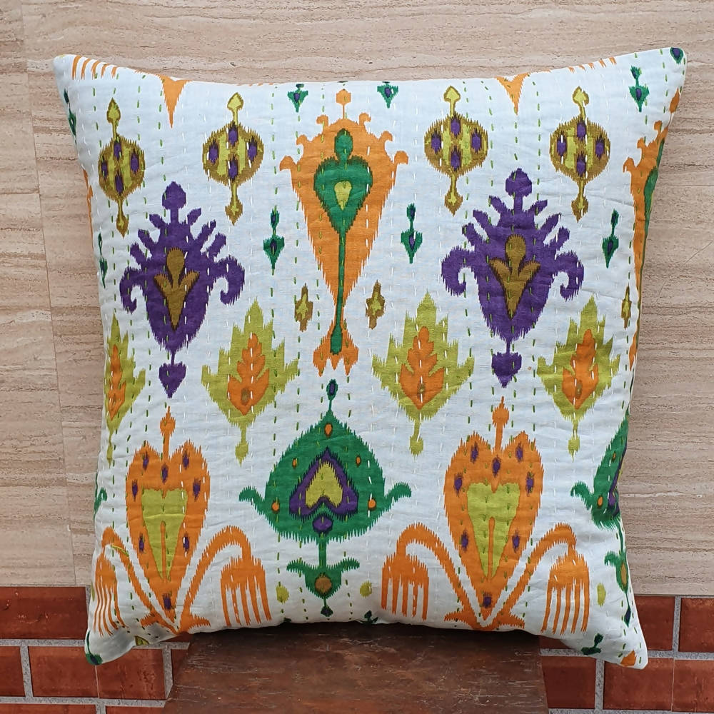 The Decor Nook Off White Base With Multi Colour Leaf Print Cushion Cover - Distacart