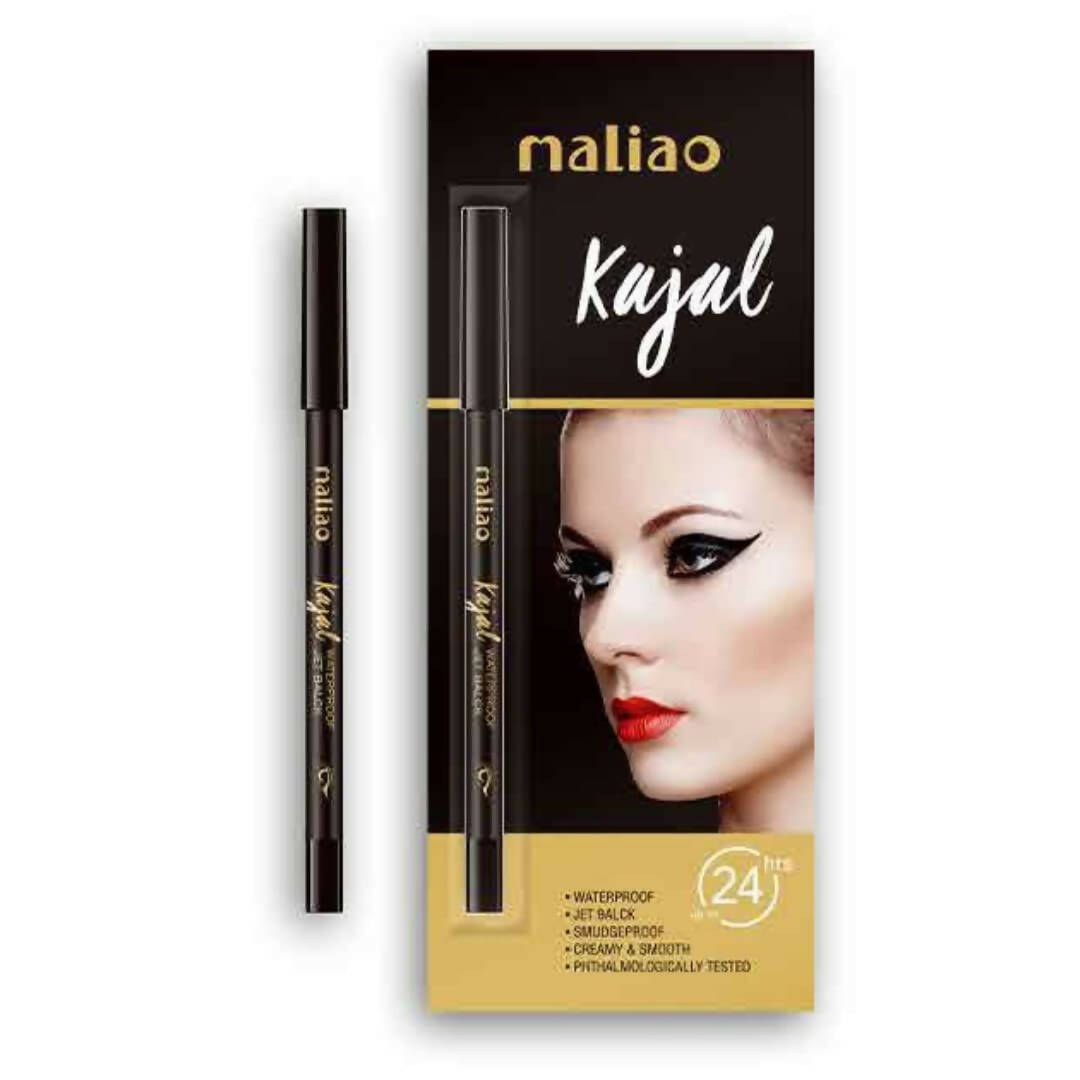 Maliao 24Hrs Stay Waterproof Smudgeproof Black Kajal - Distacart