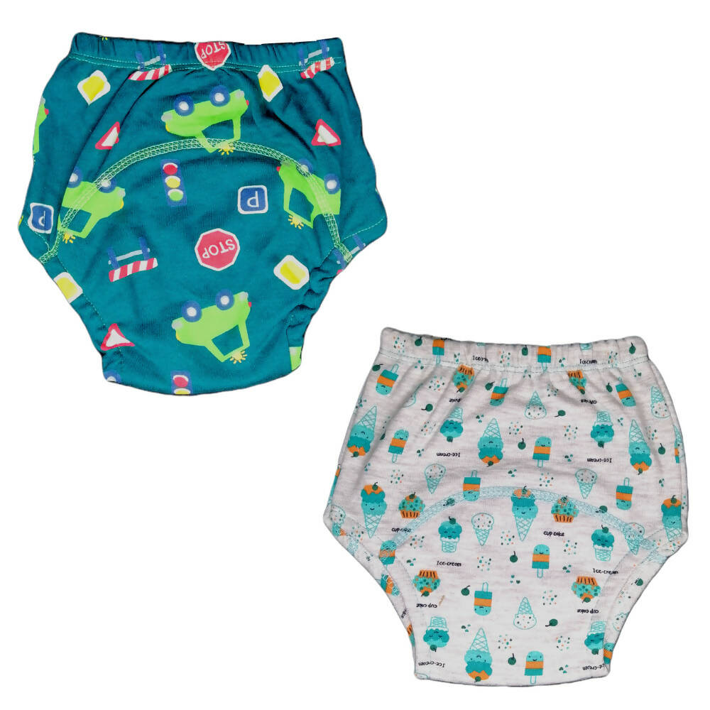 Kindermum Cotton Padded Pull Up Training Pants/Padded Underwear For Kids Sweet Treat & Transport-Set of 2 pcs - Distacart
