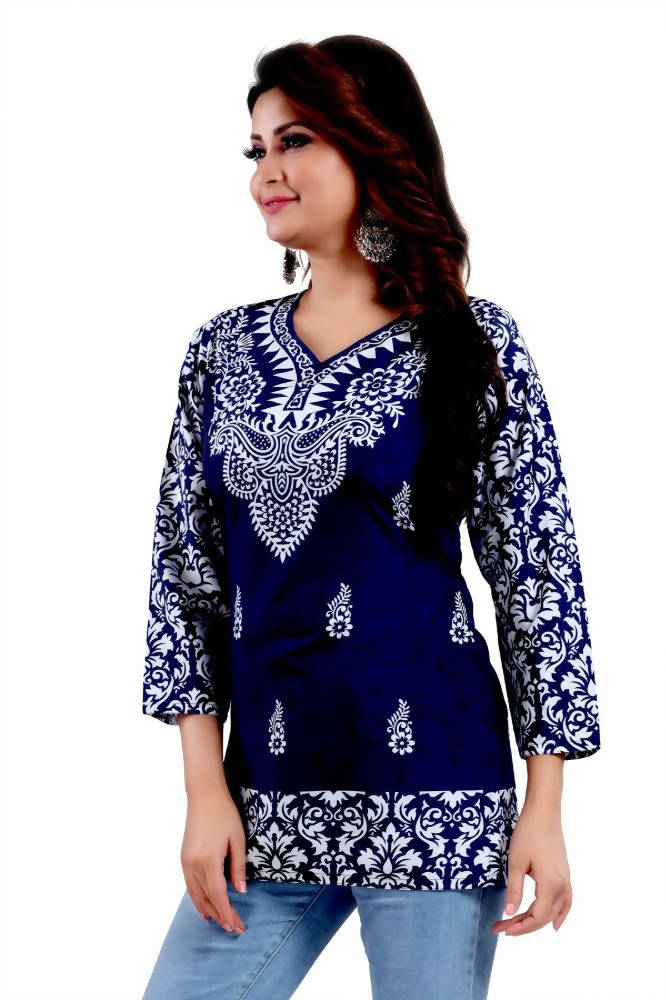Snehal Creations Digital Print Faux Crepe Short Kurti Tunic