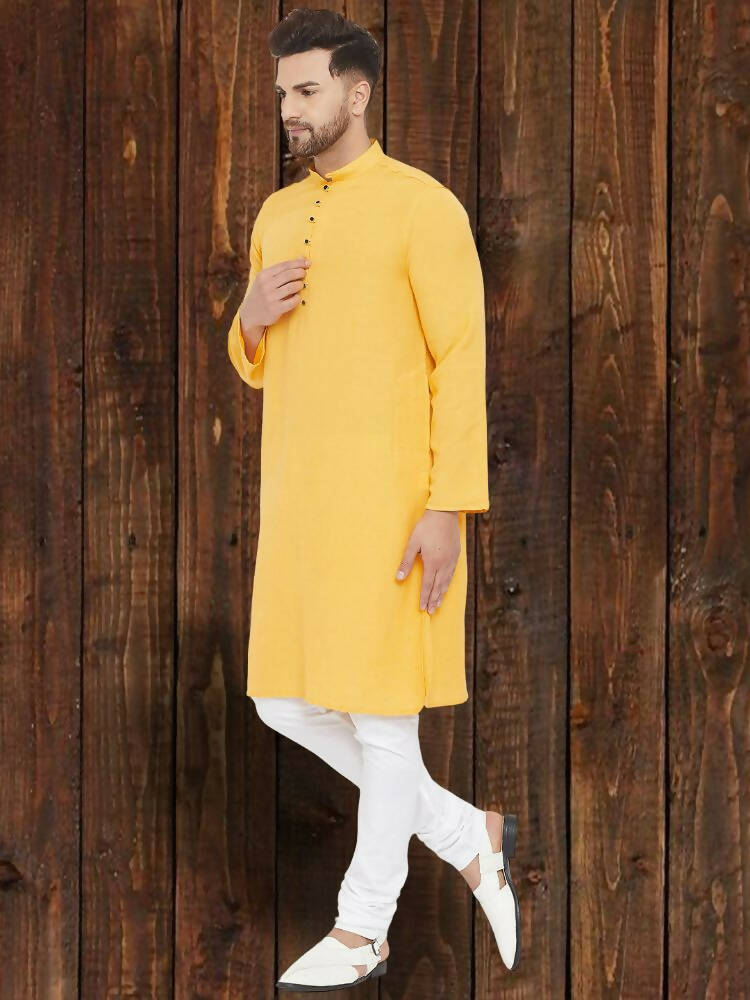 Even Apparels Pure Cotton Yellow Kurta - Yellow - Distacart