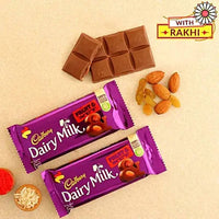 Thumbnail for American Diamond Bling Rakhi And Fruit N Nut Chocolates - Distacart