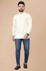 Mens Off White Viscose Foil Print Kurta - Mahotsav - Distacart