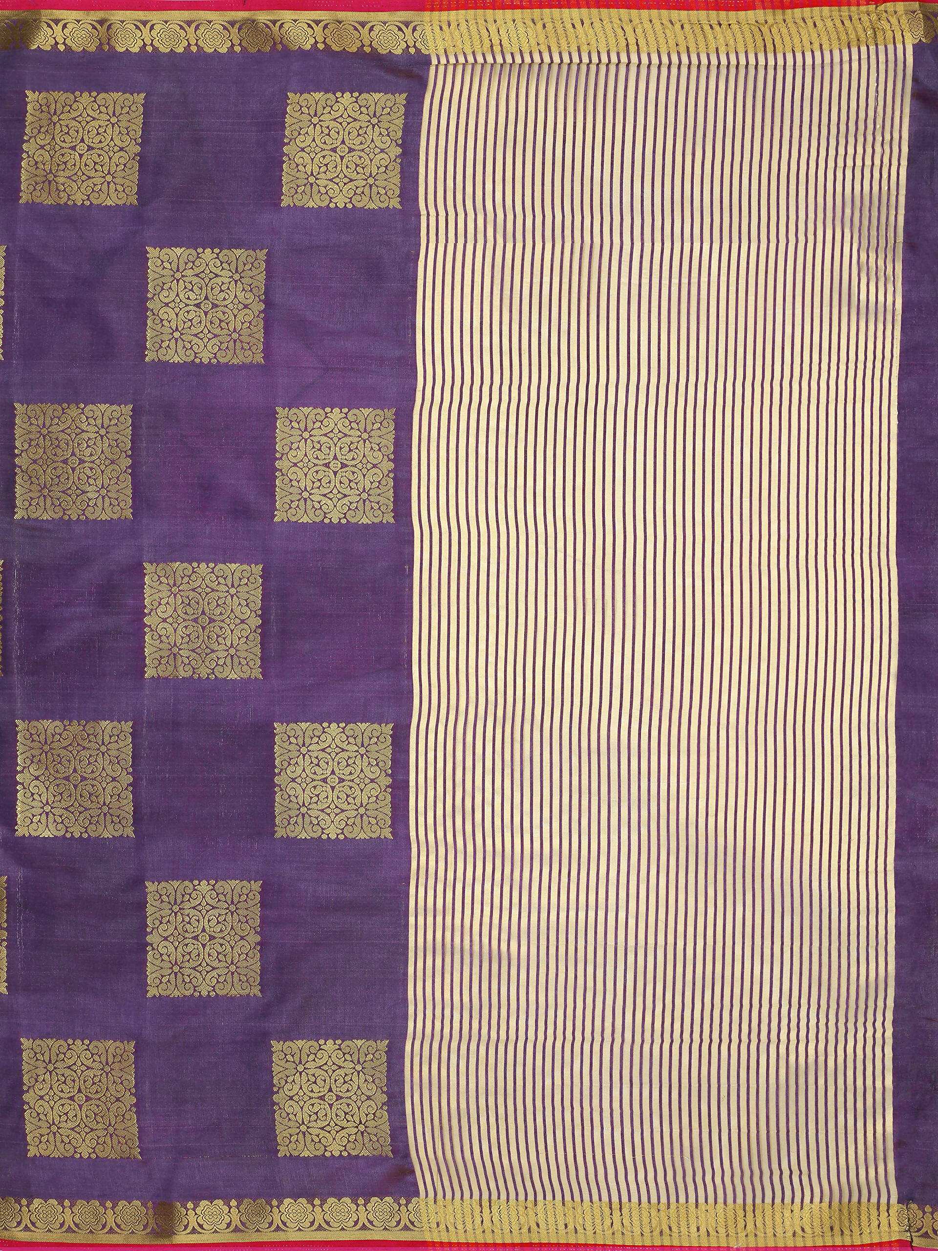 Mimosa Women's Kanchipuram Tussar Silk Purple Saree - Distacart