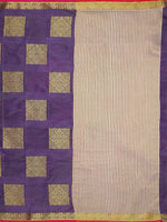 Thumbnail for Mimosa Women's Kanchipuram Tussar Silk Purple Saree - Distacart
