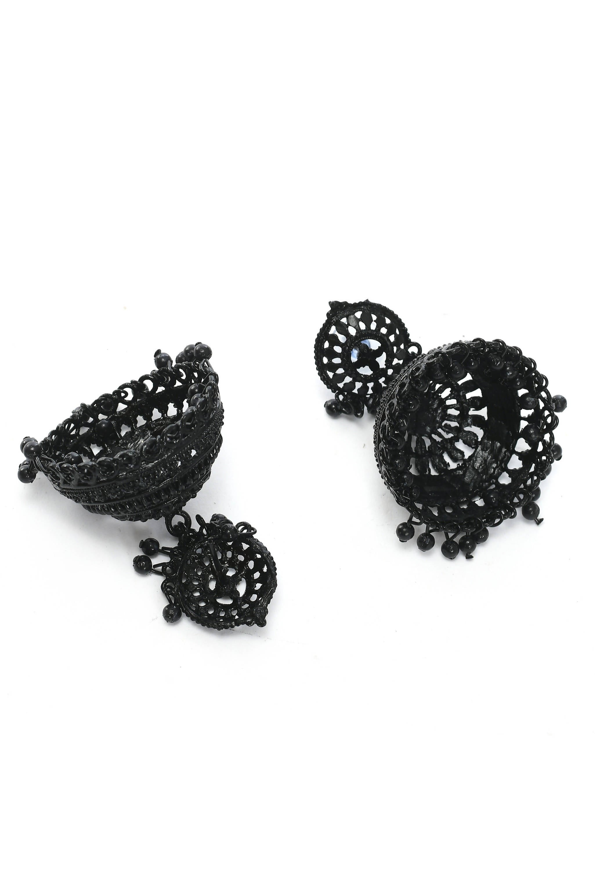 Mominos Fashion Johar Kamal Latest Design Black Color Jhumkas - Distacart