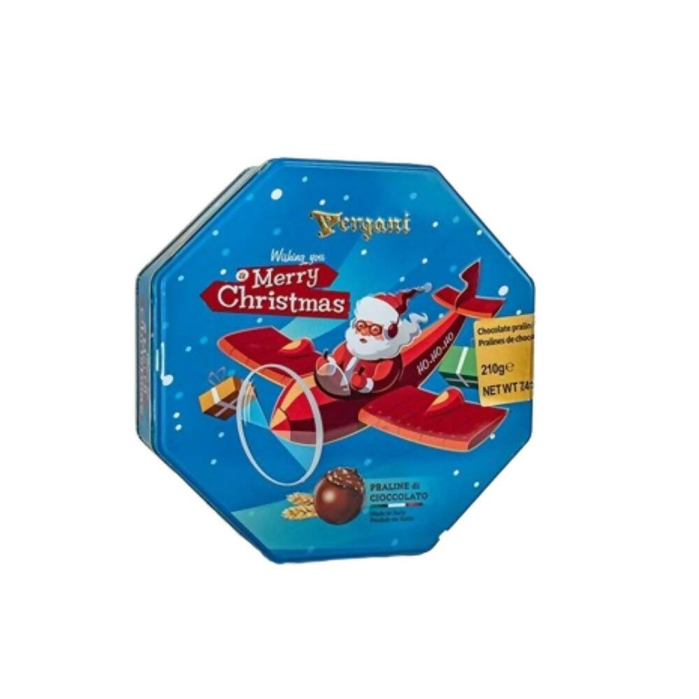 Ajfan Milk Chocolate Hazelnut Pralines in Flying Santa Gift Tin - Distacart