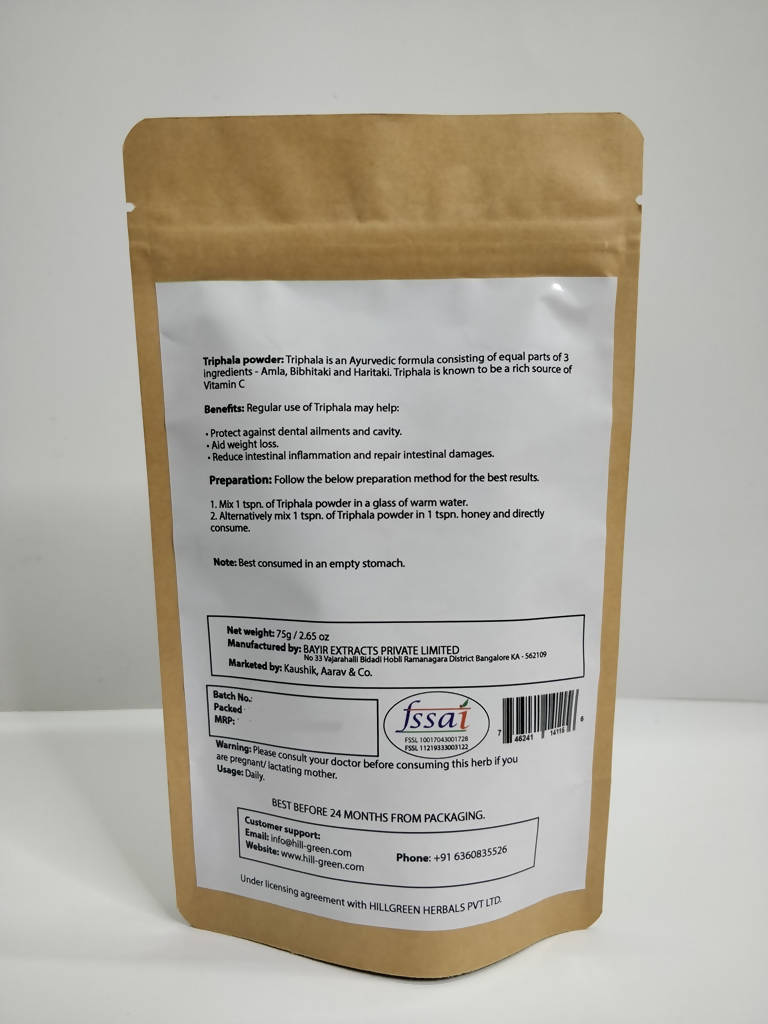 Hillgreen Natural Triphala Powder - Distacart