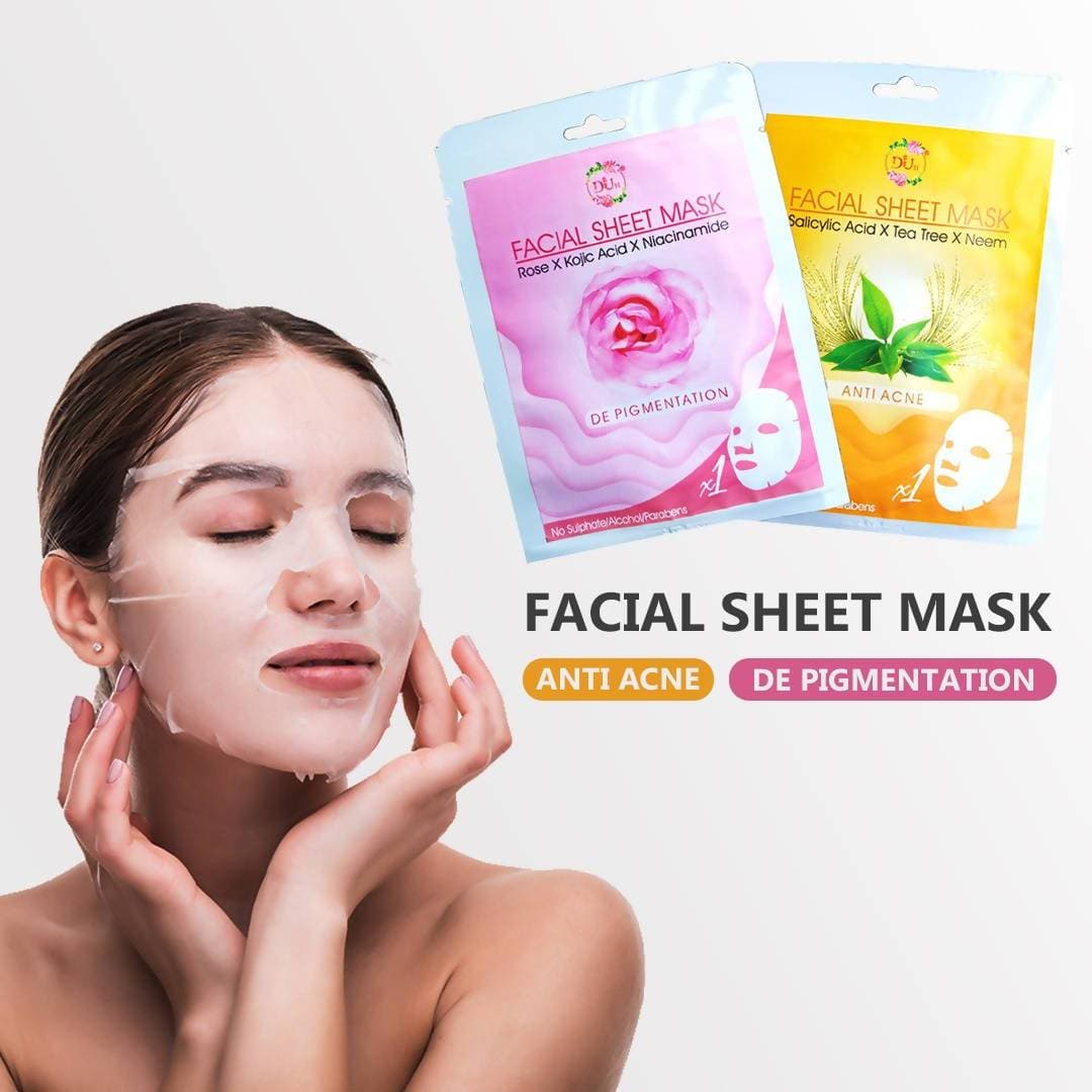 Duh Combo Pack Of Depigmentation And Anti Acne Face Sheet Masks