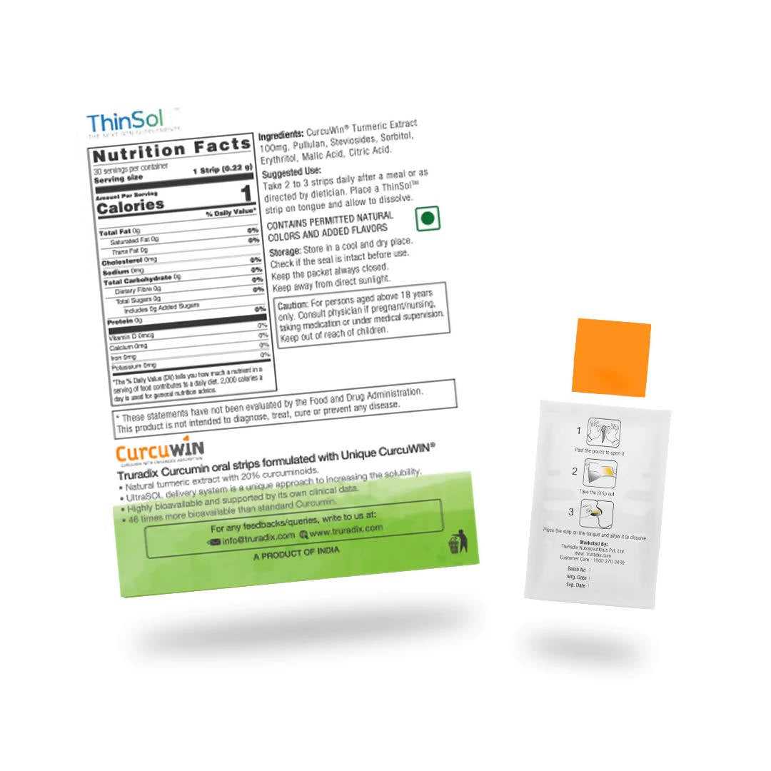 Truradix Curcumin Oral Strips (Orange Mango Flavor) - Distacart
