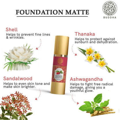 Buddha Natural Liquid Foundation Matte Sunkiss Beige - Distacart