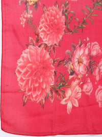 Thumbnail for Myshka Women's Red Cotton Solid 3/4 Sleeve Square Neck Casual Kurta Pant Dupatta Set