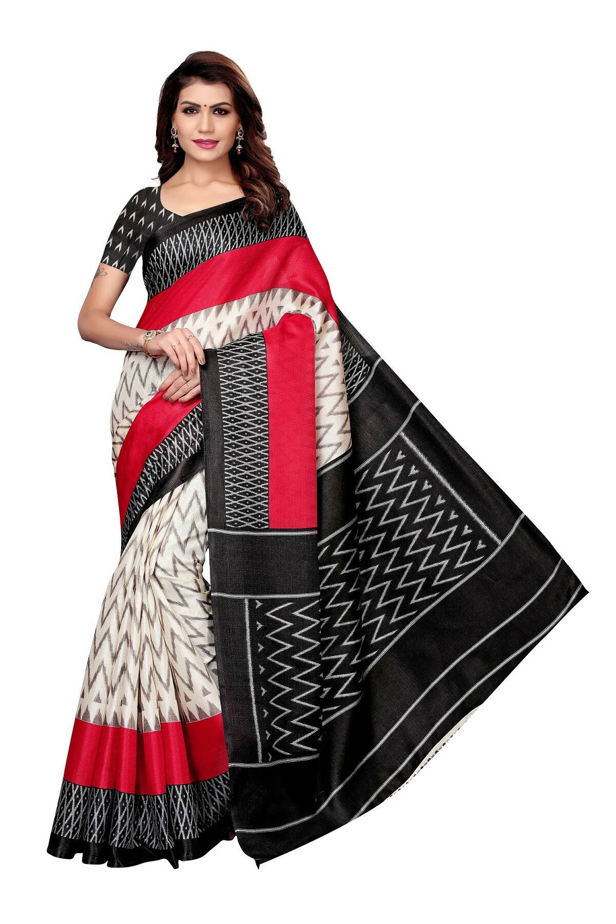 Vamika Multicolor Kalamkari With Jhalar Khadi Silk Saree - Distacart