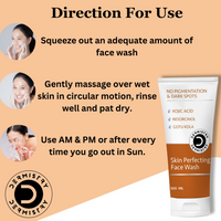 Thumbnail for Dermistry Skin Perfecting Fairness Face Wash Kojic Acid Niacinamide Tanning Pigmentation Dark Spots - Distacart