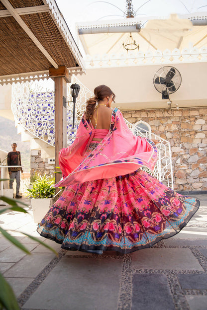Wedding Designer Pink Chanderi Designer Lehenga - Anbazaar - Distacart