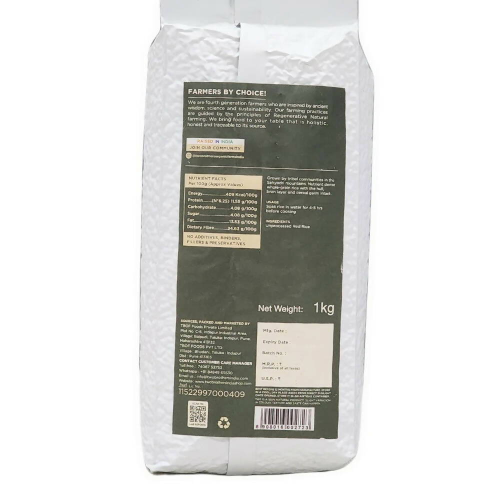 Two Brothers Organic Farms Konkan Red Rice, Unpolished - Distacart
